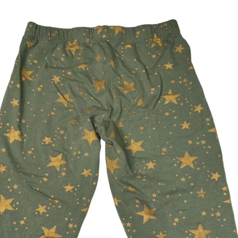 Epic Threads Girls Leggings Size M Moss Green with‎ Gold Star Print Pants